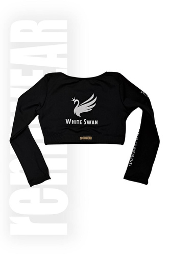 WHITE SWAN | Top lycra czarny | DTF | rennWEAR