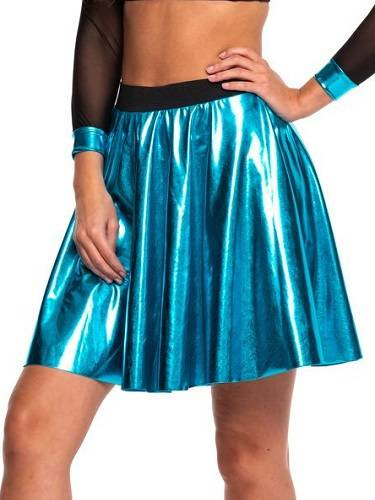 Metallic Turquoise Shimmering Circle Skirt