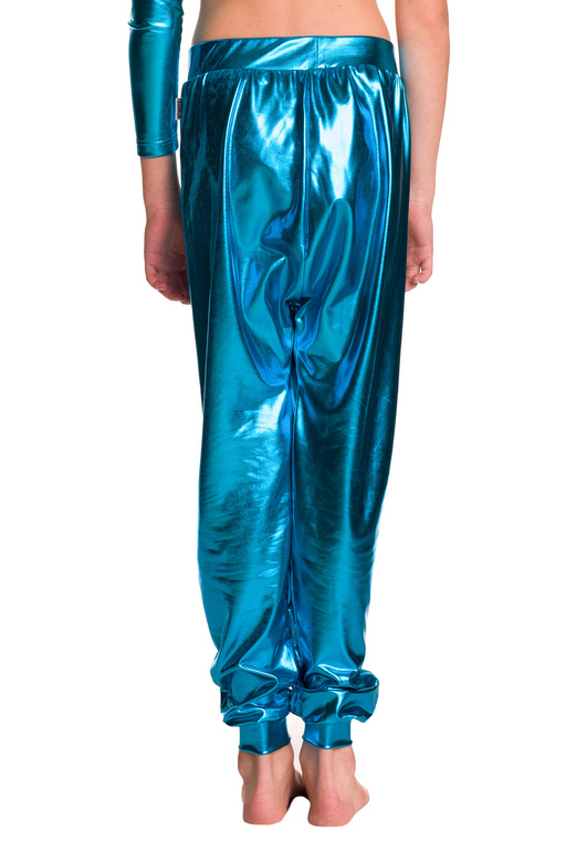 Turquoise Metallic Children's Dance Pants