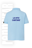 SP 64 Ww | T-shirt polo z nadrukiem LA VITA CANTARE - SK (Sky BLUE) | PRODUKT z LOGO i GRAFIKĄ KLIENTA