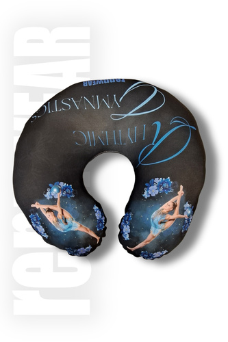 RG BLUE KWIATY Poduszka podróżna - Rogal podróżny | sublimacja | rennWEAR