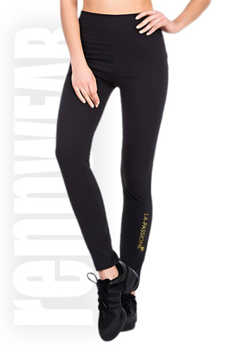 Legginsy długie z wysokim stanem | lycra | DTF | czarny | rennWEAR