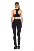 Legginsy damskie sportowe z wysokim stanem - czarny