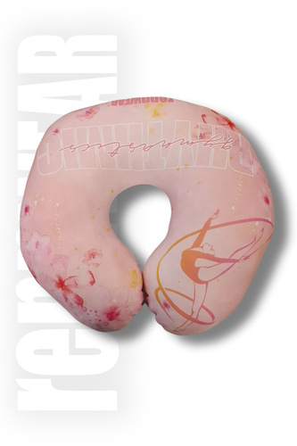 PINK ROSE | Poduszka podróżna - Rogal podróżny z gimnastyczką | sublimacja | rennWEAR