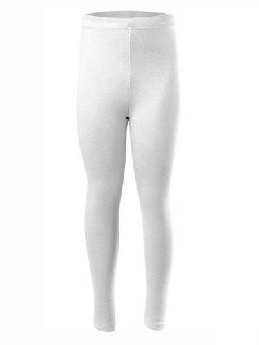 Cotton Long Leg Sport Leggings for Women, Men, and Children in White.