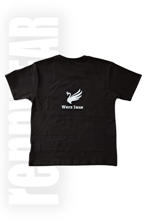 WHITE SWAN | Koszulka męska bawełna czarny | DTF