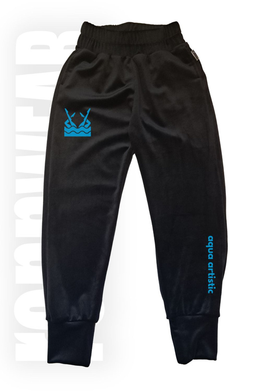 AQUA ARTISTIC | Spodnie klubowe welur czarny | rennWEAR