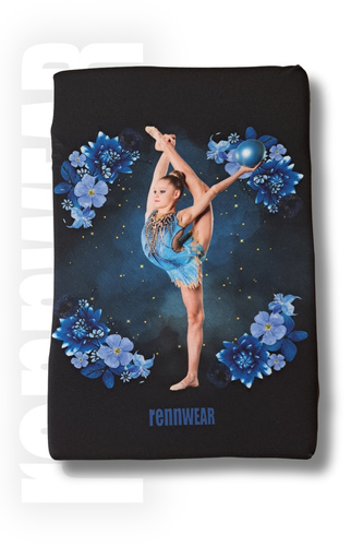 RG BLUE KWIATY | Poduszka do rozciągania 20x30x4cm