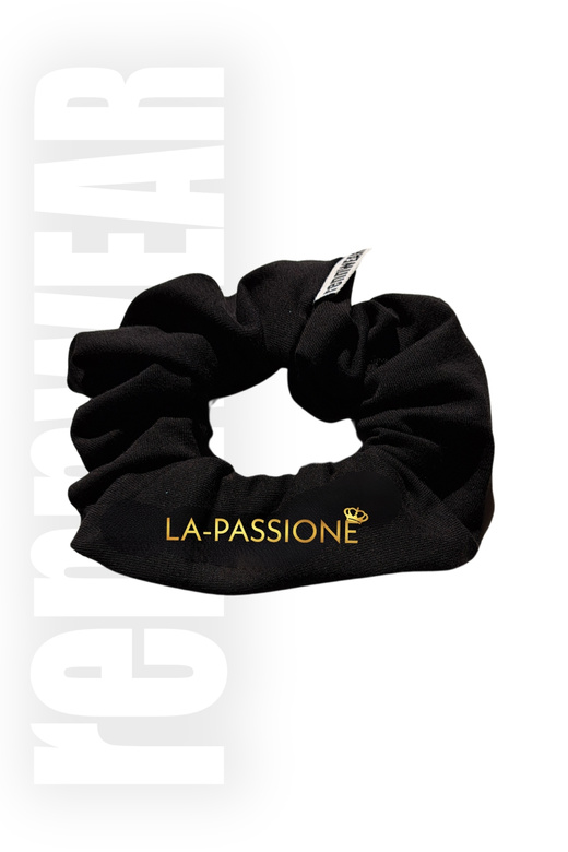 LA PASSIONE | Gumka do włosów typu Sprunchie czarny | DTF | rennWEAR