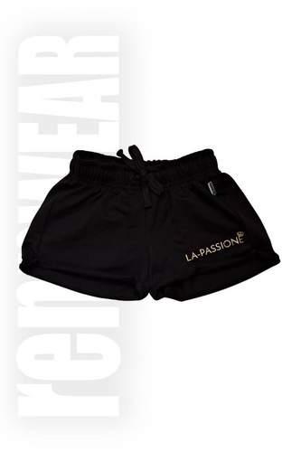 Short black fitness sports shorts.