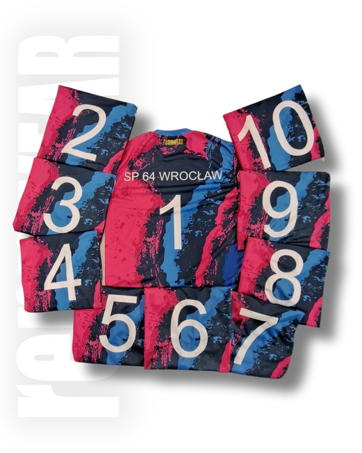 SP 64 Ww | Koszulka KR z numerami 0-10 | sublimacja | rennWEAR