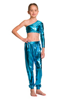 Turquoise Metallic Children's Dance Pants