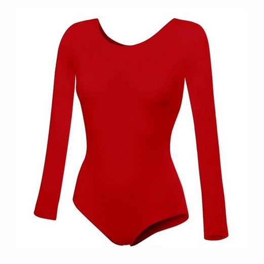 Gymnastic Training Body with Long Sleeves B100D in Red.