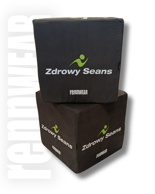 ZDROWY SEANS | Kostka treningowa do ćwiczeń | Pufa |  40x40x40 cm | rennWEAR
