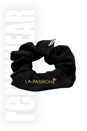 LA PASSIONE | Gumka do włosów typu Sprunchie czarny | DTF | rennWEAR