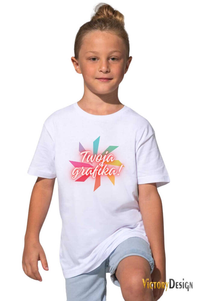 Koszulka T-shirt BASIC KID - znakowanie sublimacja punktowa dowolną grafiką KOLOR